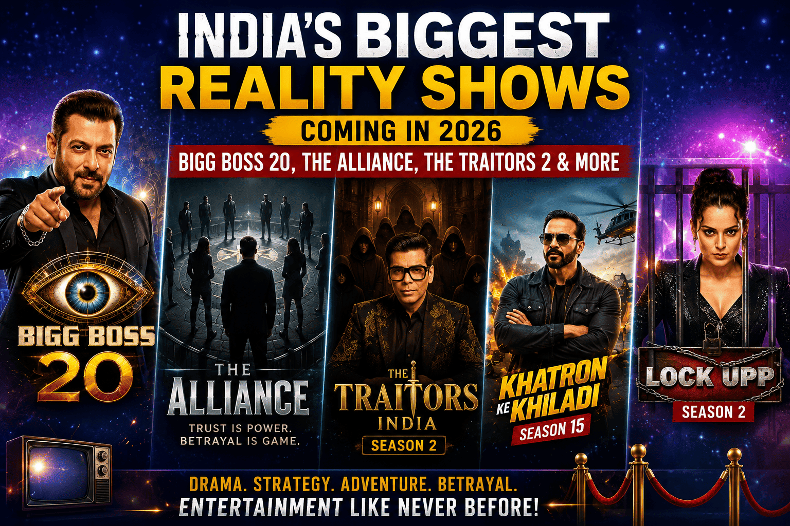 India's Biggest Reality Shows Coming in 2026: Bigg Boss 20, The Alliance, The Traitors 2 & More