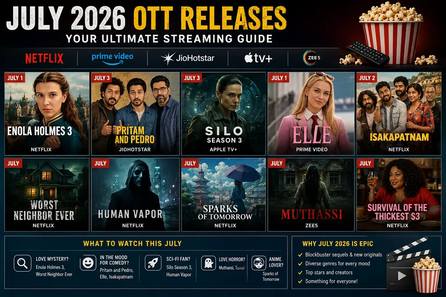 July 2026 OTT Releases: The Biggest Movies & Web Series to Stream This Month