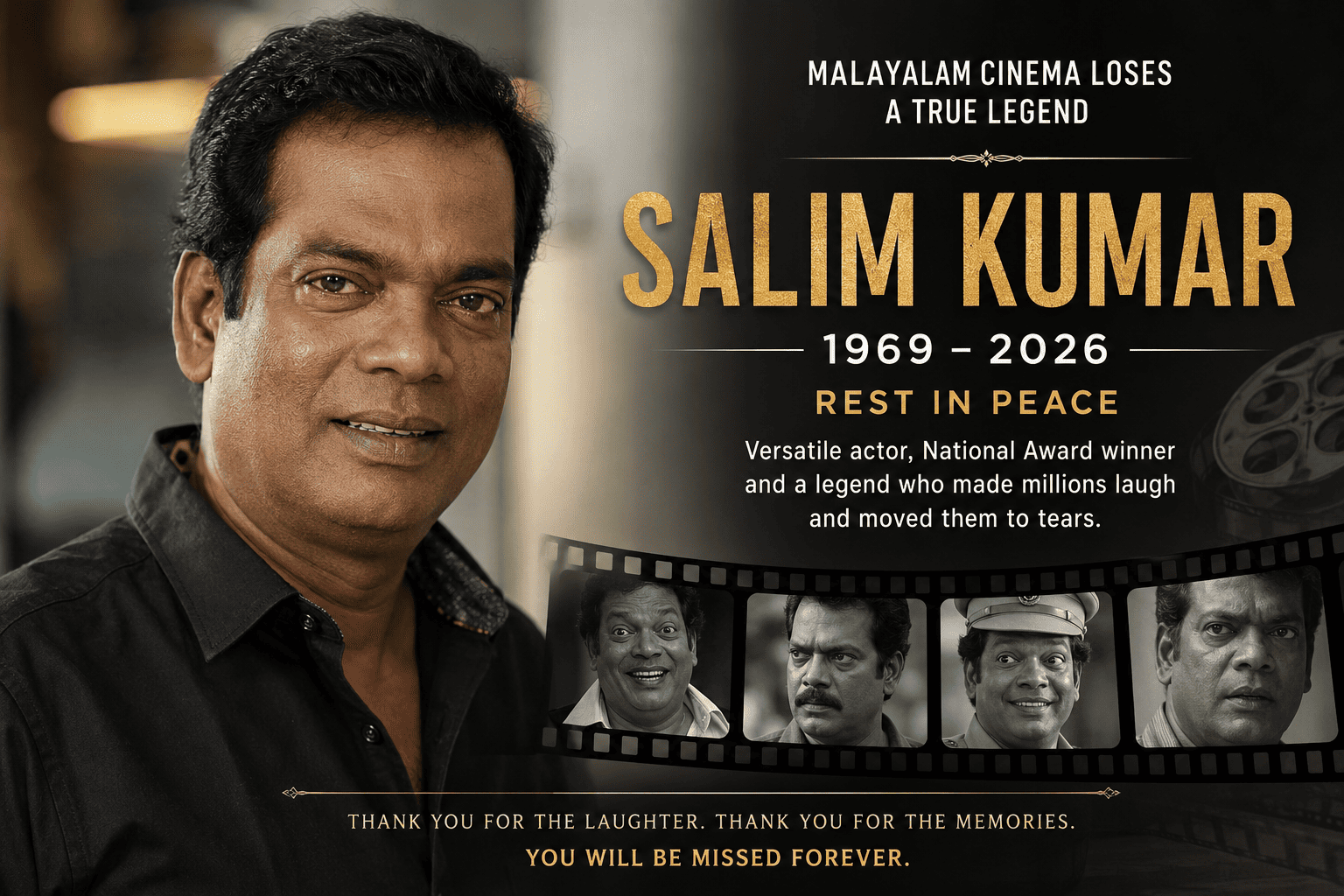 Versatile Malayalam Actor Salim Kumar Passes Away at 56, Film Industry Mourns a Legend
