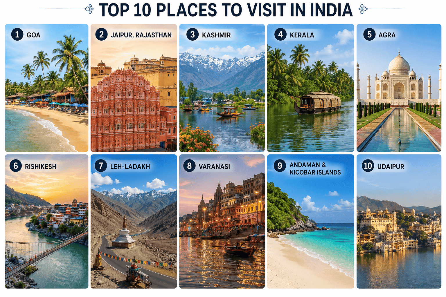 Top 10 Places to Visit in India in 2026: Ultimate Travel Guide for Every Explorer