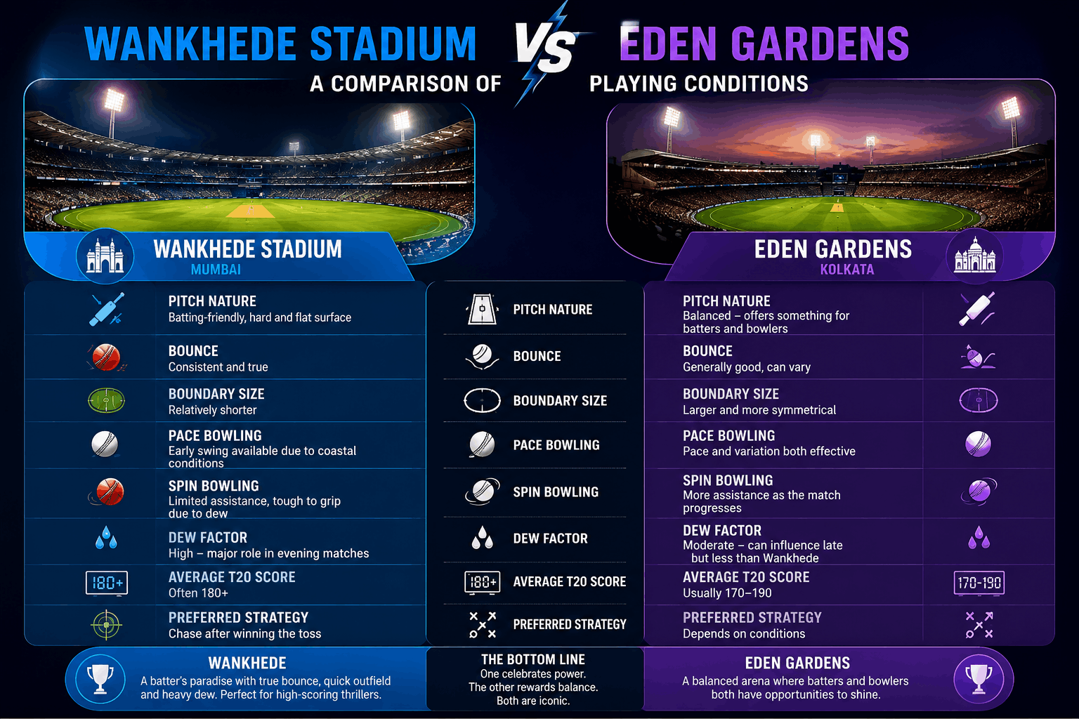 Wankhede vs Eden Gardens: A Tale of Two Cricketing Giants