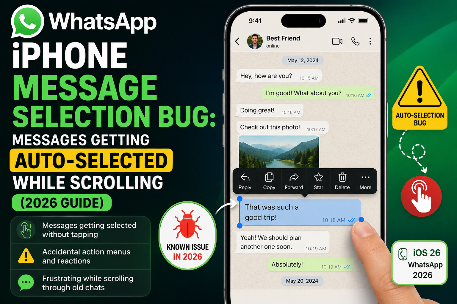 WhatsApp iPhone Message Selection Bug: Messages Getting Auto-Selected While Scrolling (2026 Guide)