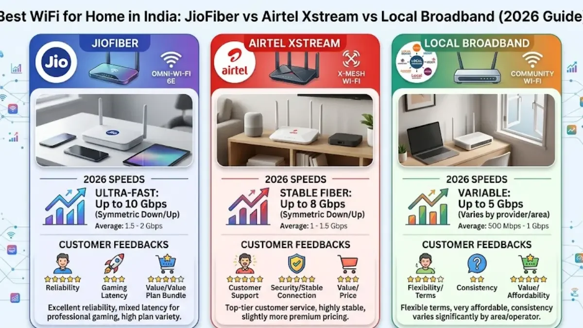 Best WiFi for Home in India: JioFiber vs Airtel Xstream vs Local Broadband (2026 Guide)