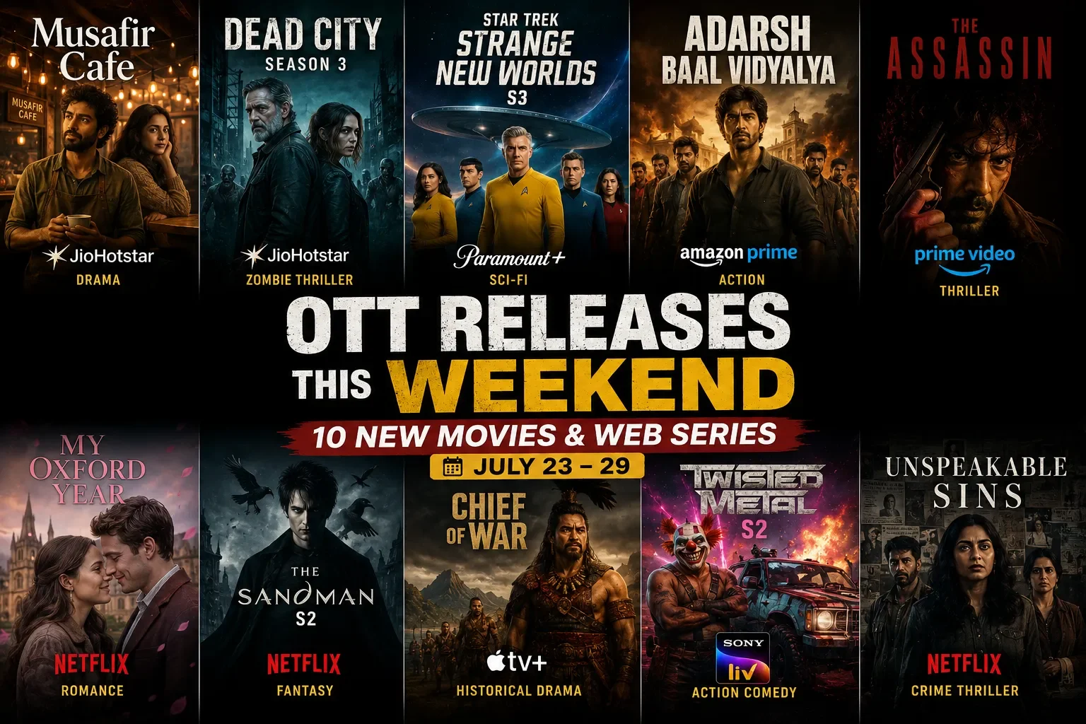 OTT Releases This Weekend: 10 New Movies & Web Series You Shouldn't Miss (July 23–29)