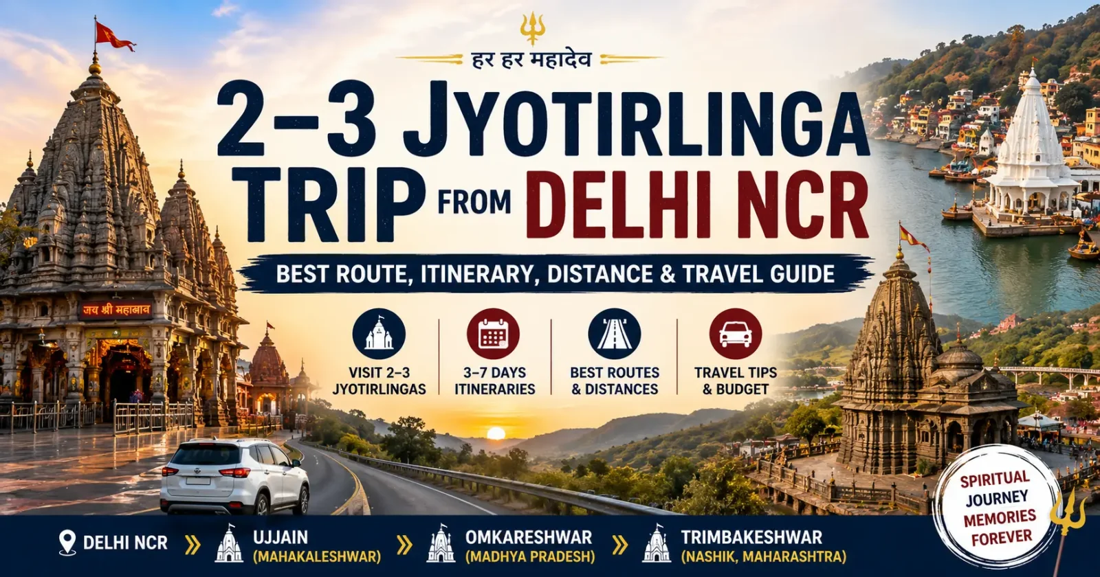 2–3 Jyotirlinga Trip from Delhi NCR: Best Route, Itinerary, Distance & Travel Guide
