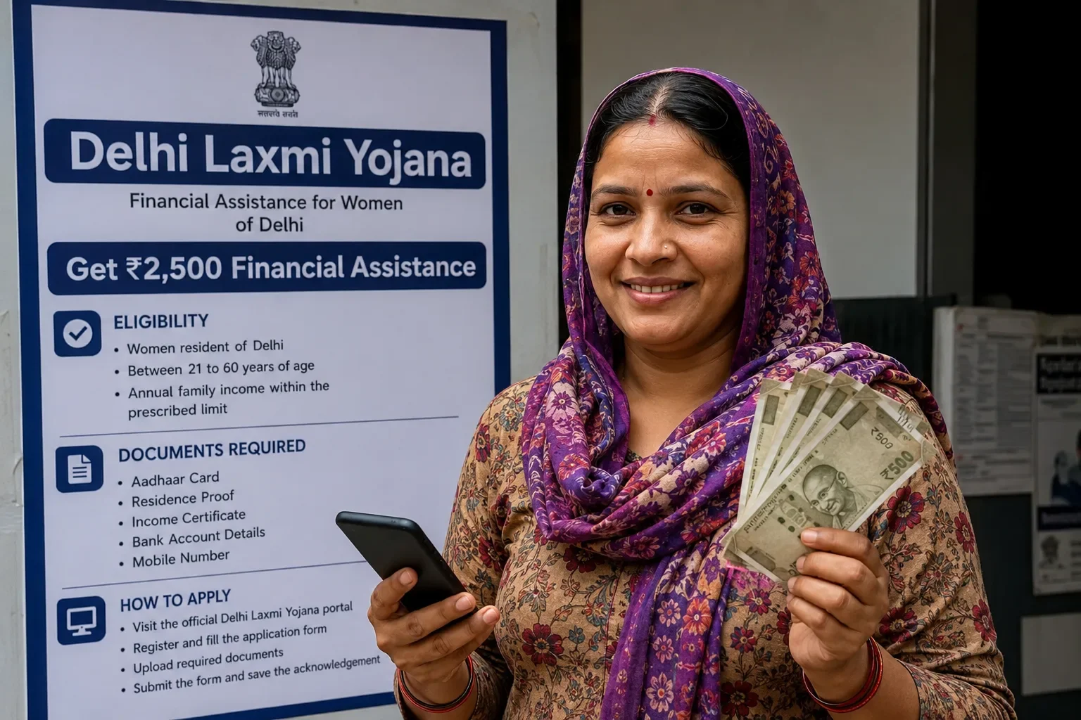 Delhi Laxmi Yojana 2026: Eligibility, Benefits & How to Apply for Rs 2,500 Financial Assistance