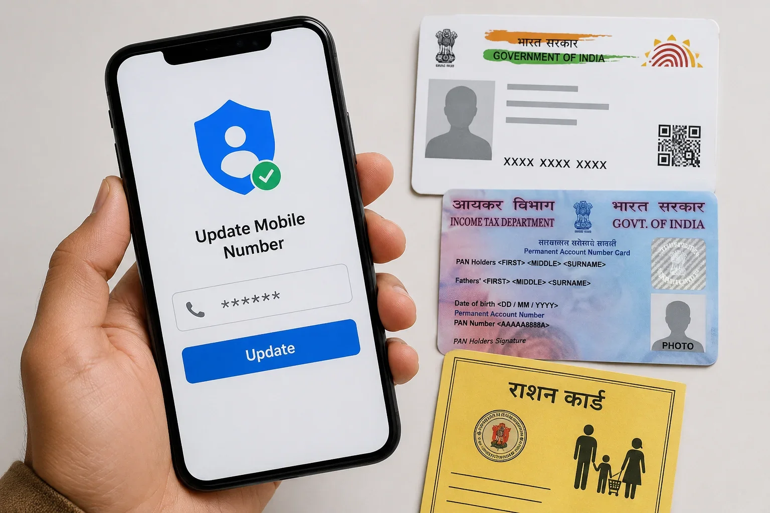 How to Change Mobile Number in Aadhaar, PAN & Ration Card: Step-by-Step Guide