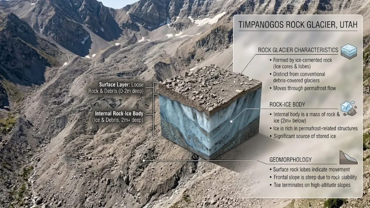 Scientists Found 1.55 Million Cubic Metres of Ice Hidden Beneath Timpanogos Rock Glacier: What the Discovery Means — And How They Detected It Using Gravity