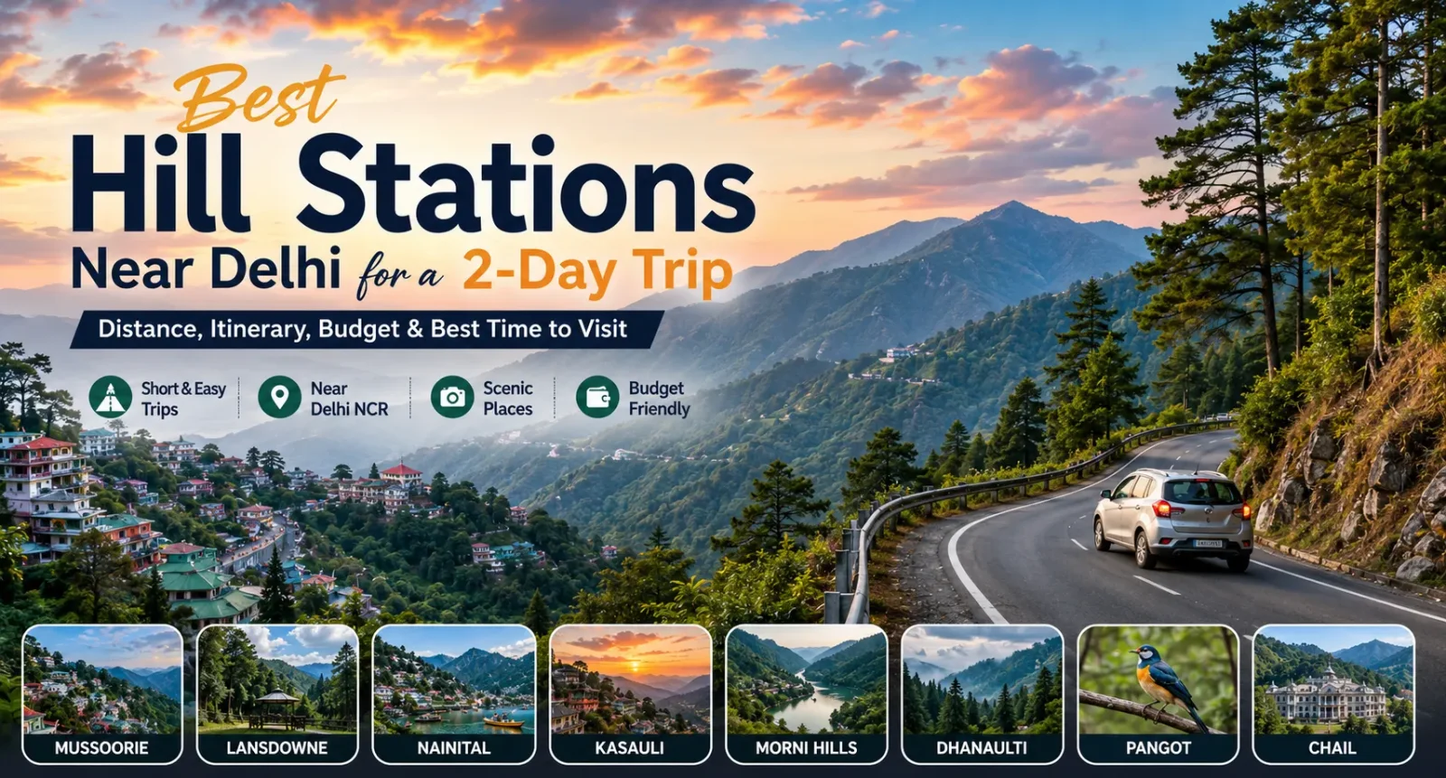 Best Hill Stations Near Delhi for a 2-Day Trip: Distance, Itinerary, Budget & Best Time