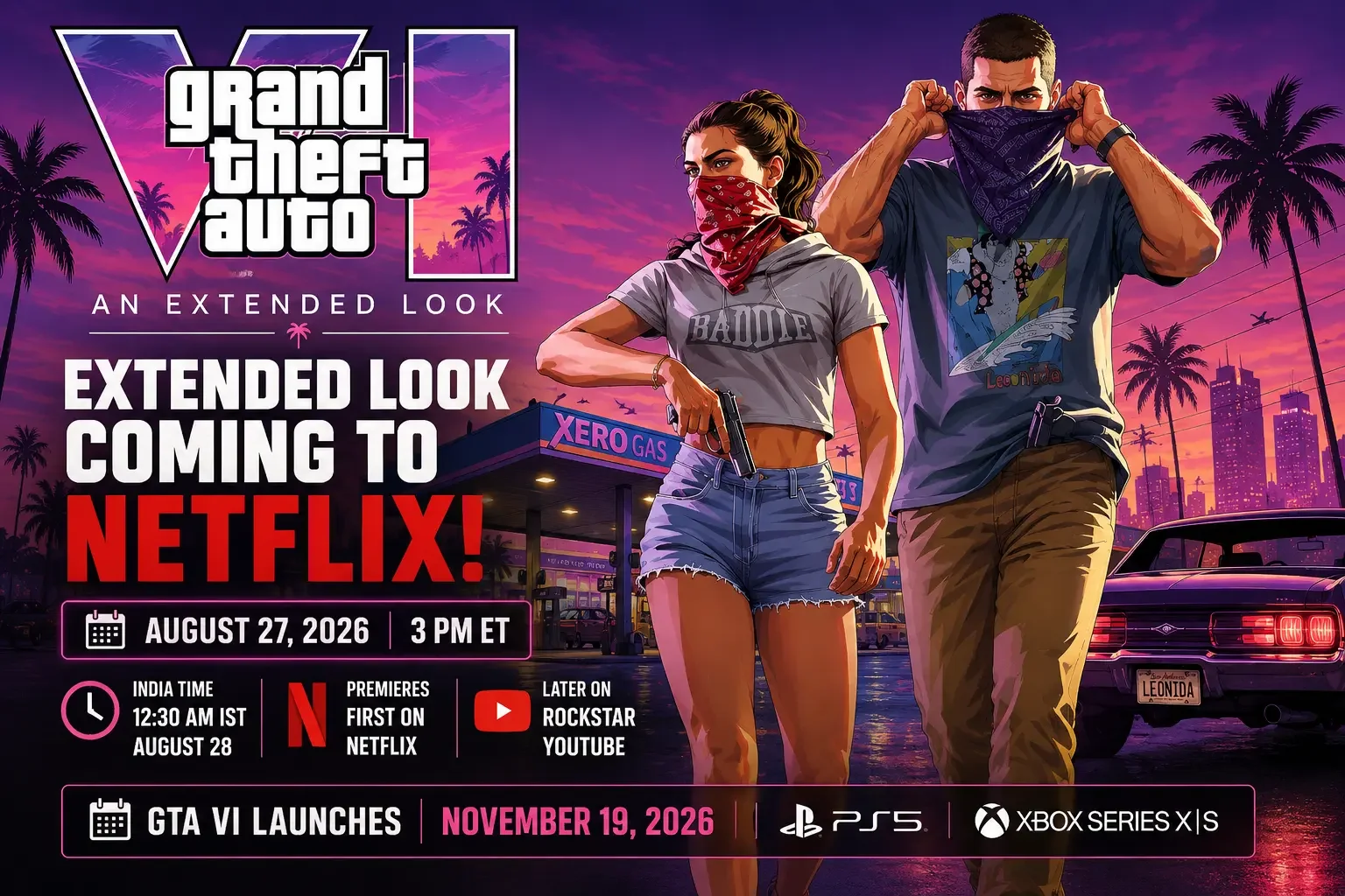 GTA 6 Extended Look Coming to Netflix: Release Date, India Time, What to Expect & GTA VI Launch Details