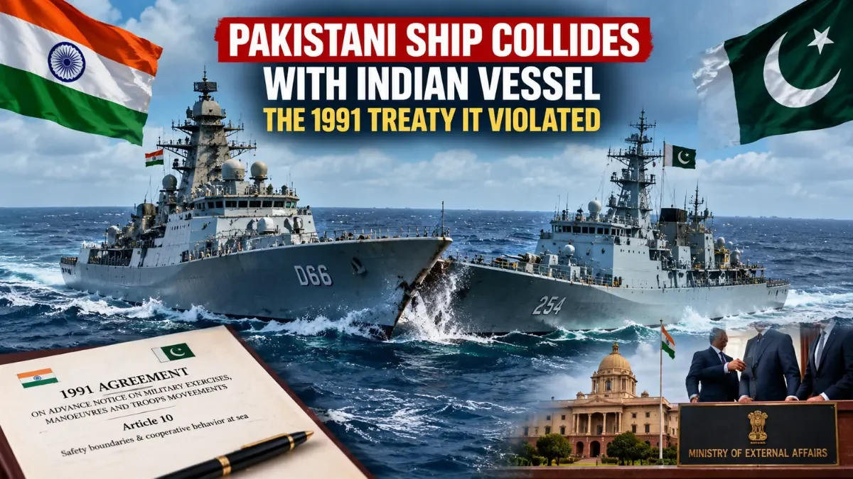 Pakistani Ship Collides with Indian Navy Vessel: 1991 Treaty Violated