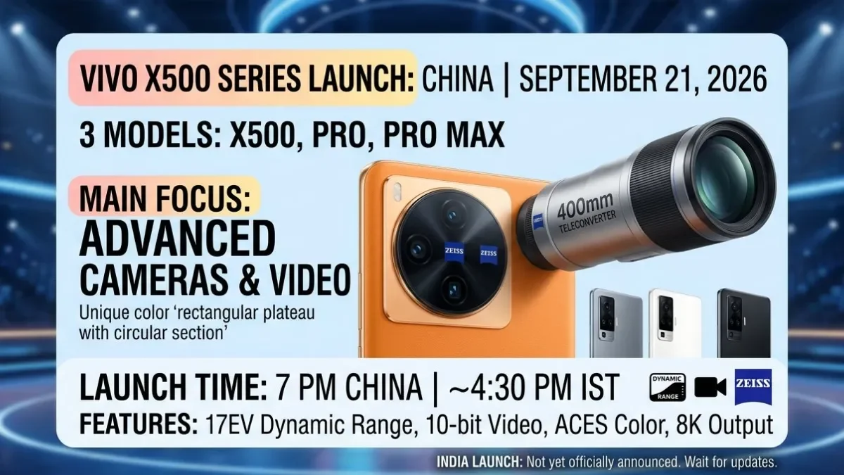 Vivo X500 Series Launches September 21: Specs, Camera and India Details