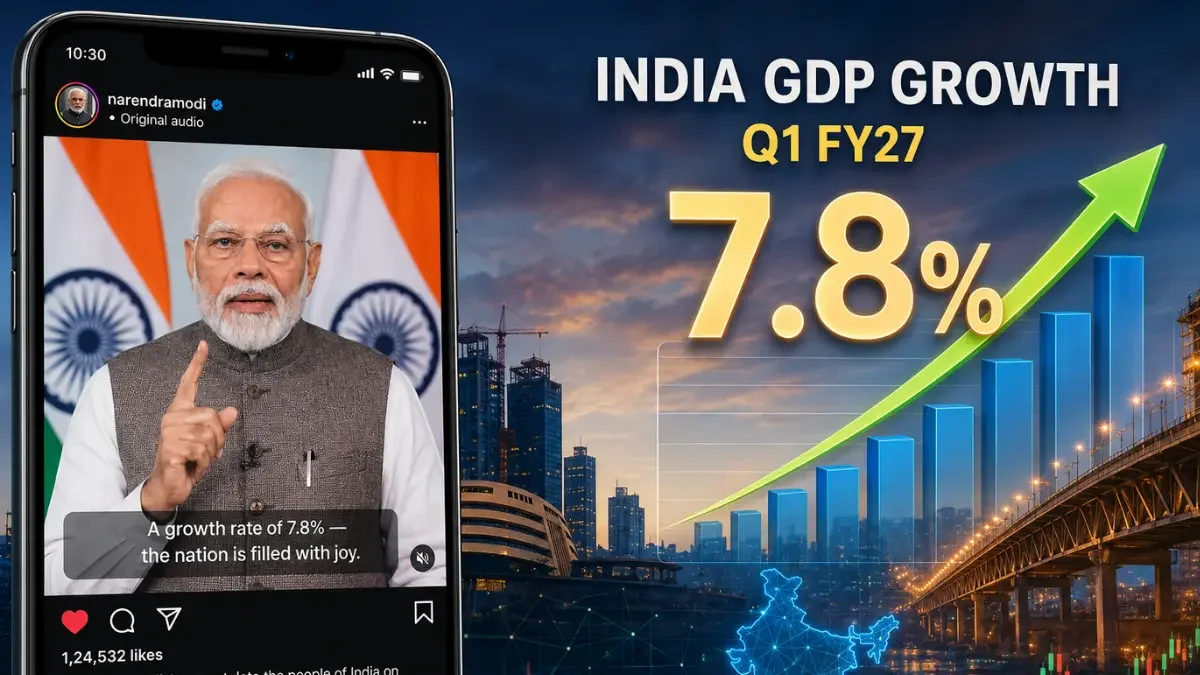 India’s Q1 GDP Surges to 7.8%: PM Narendra Modi Celebrates Economic Growth in New Instagram Video